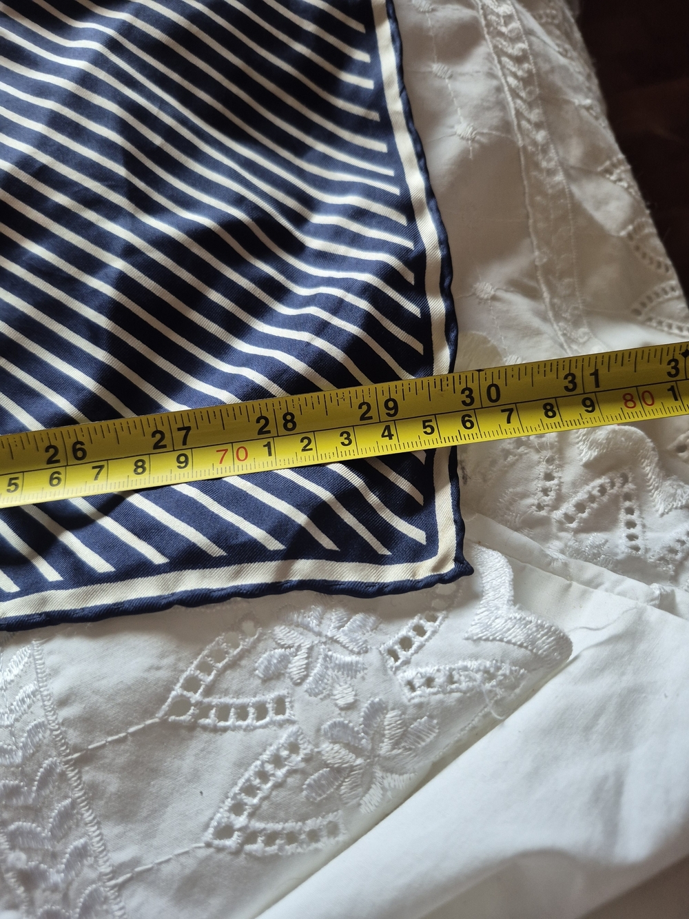 Tiziano ROMA Navy & Red Striped Silk Scarf - Women Accessories - Picture 5 of 8